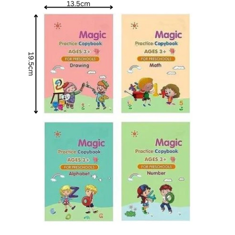 Magic Practice Copybook - For Kids (Set of 4)