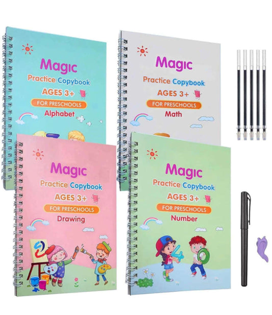 Magic Practice Copybook - For Kids (Set of 4)